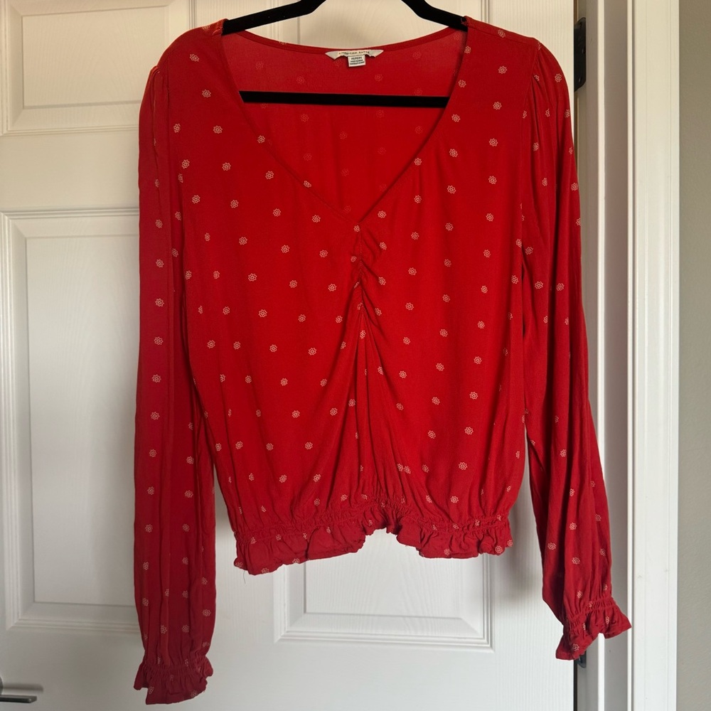 American Eagle Red Dress Shirt